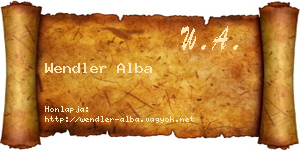 Wendler Alba névjegykártya
